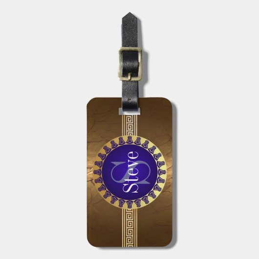 Étiquette À Bagage Monogramme romain (Devant Vertical)