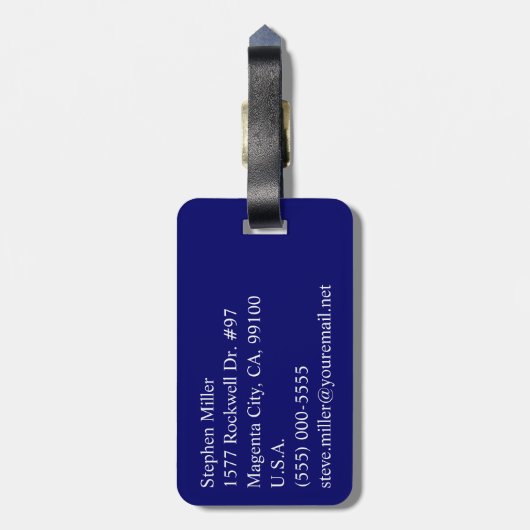 Étiquette À Bagage Monogramme romain (Dos Vertical)