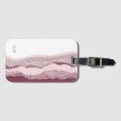 Étiquette À Bagage Monogramme rose (Devant Horizontal)