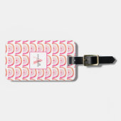 Étiquette À Bagage Monogramme rose arc-en-ciel initial (Devant horizontal)