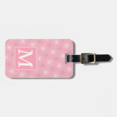 Étiquette À Bagage Monogramme rose cercles motif (Devant horizontal)