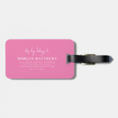 Étiquette À Bagage Monogramme rose de golf (Dos horizontal)