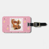 Étiquette À Bagage Monogramme rose du motif | de crème glacée d'été (Devant horizontal)