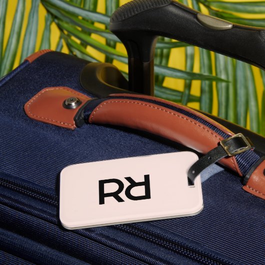 Étiquette À Bagage Monogramme rose élégant Voyageur Monde de luxe (Insitu Rectoal 3)
