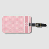 Étiquette À Bagage Monogramme rose Polkadot (Devant Horizontal)