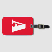 Étiquette À Bagage Monogramme rouge (Devant Horizontal)