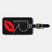 Étiquette À Bagage Monogramme rouge de Robinson do-it-yourself de (Devant horizontal)