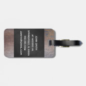 Étiquette À Bagage Monogramme rouge de tête de cerfs communs de plaid (Dos horizontal)