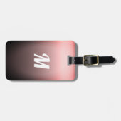 Étiquette À Bagage Monogramme rouge élégant simple d'Ombre de sangria (Devant horizontal)