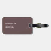 Étiquette À Bagage Monogramme rouge élégant simple d'Ombre de sangria (Dos horizontal)