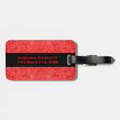 Étiquette À Bagage Monogramme Rouge Faux Suede cuir look (Dos horizontal)