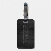 Étiquette À Bagage Monogramme rouge gris élégant moderne (Dos Vertical)