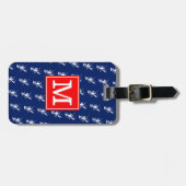 Étiquette À Bagage Monogramme RS Lobsters Blue (Devant horizontal)