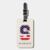 Étiquette À Bagage Monogramme S drapeau USA moderne (Devant Vertical)