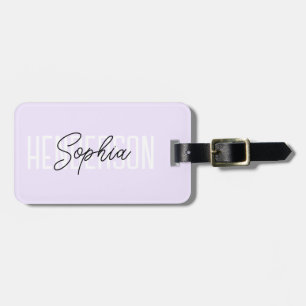 Étiquette À Bagage Monogramme Signature Pastel Purple