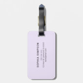 Étiquette À Bagage Monogramme Signature Pastel Purple (Dos Vertical)