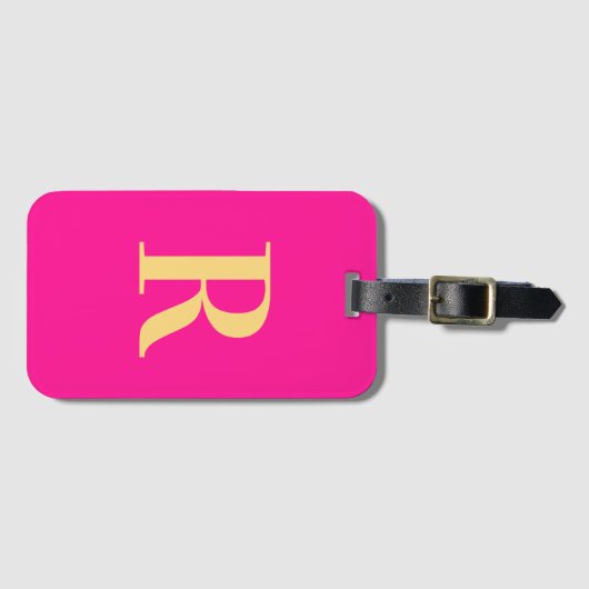 Étiquette À Bagage Monogramme simple moderne (Devant Horizontal)