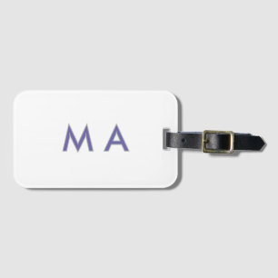 Étiquette À Bagage Monogramme simple violet gris ajoutez votre nom mo