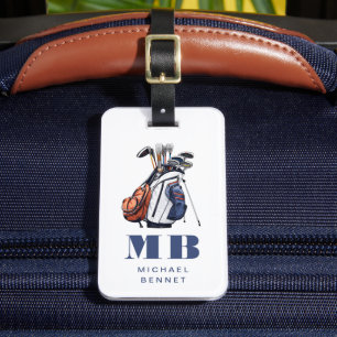 Étiquette À Bagage Monogramme Sport Modern Golfer