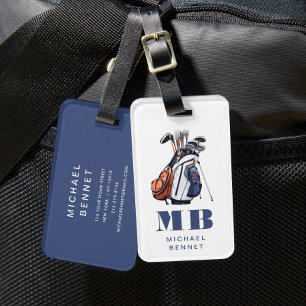 Étiquette À Bagage Monogramme Sport Modern Golfer