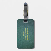 Étiquette À Bagage Monogramme sur la texture des gouttelettes de plui (Dos Vertical)