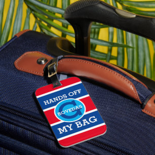 Étiquette À Bagage Monogramme Touche Pas À Mon Sac Texte sur Rouge Bl