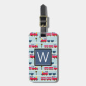 Étiquette À Bagage Monogramme | Trains mignons (Devant Vertical)