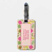 Étiquette À Bagage Monogramme tropical Fleur hawaïenne Aloha Hula fem (Dos Vertical)