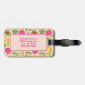Étiquette À Bagage Monogramme tropical Fleur hawaïenne Aloha Hula fem (Dos horizontal)