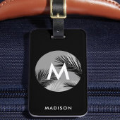 Étiquette À Bagage Monogramme Tropical Personnalisé