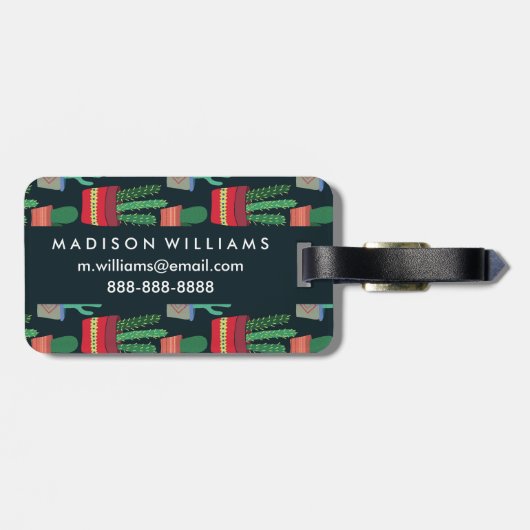 Étiquette À Bagage Monogramme | Une foule de Cactus (Dos horizontal)