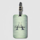 Étiquette À Bagage Monogramme vert chatoyant (Devant Vertical)