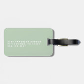 Étiquette À Bagage Monogramme vert mignon (Dos horizontal)