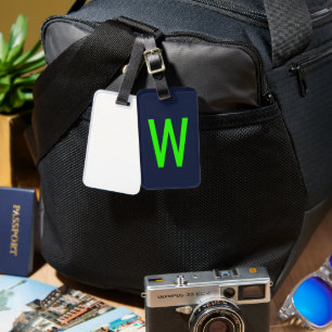 Étiquette À Bagage Monogramme vert néon tendance
