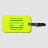 Étiquette À Bagage Monogramme vertical à trois lettres de citron vif (Devant Horizontal)