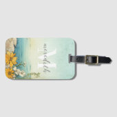 Étiquette À Bagage Monogramme vintage (Devant Horizontal)