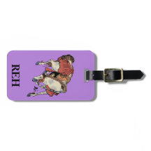 Monogramme Vintage Cheval Japonais sur Fond Violet