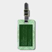 Étiquette À Bagage Monogramme vintage (vert menthe) (Devant Vertical)