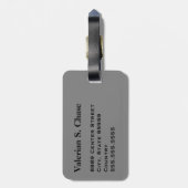 Étiquette À Bagage Monogramme Voyage Musique basse électrique Guitare (Dos Vertical)