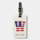 Étiquette À Bagage Monogramme W drapeau USA moderne (Devant Vertical)