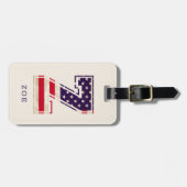 Étiquette À Bagage Monogramme Z Drapeau USA Moderne (Devant horizontal)