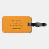 Étiquette À Bagage Monogrammes Citrouille Orange Hot rose Fall Cadeau (Dos horizontal)