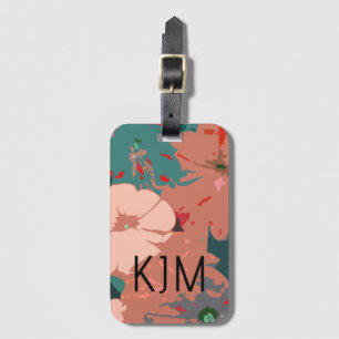 Étiquette À Bagage Monogrammes fleur sauvage Floral Mariage Cadeau Fa