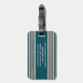 Étiquette À Bagage Monogrammes Grandes sportives vertes et argentées (Dos Vertical)