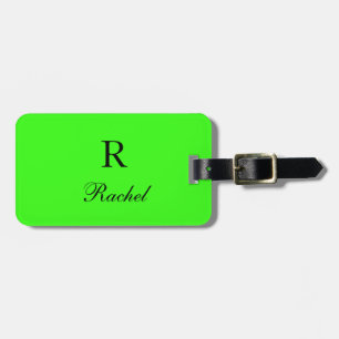 Étiquette À Bagage Monogrammes Initiales Nom Modèles Neon Green Moder