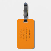 Étiquette À Bagage Monogrammes Nom Orange Custom Cadeau Favoriser Cut (Dos Vertical)
