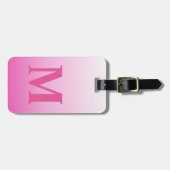 Étiquette À Bagage monogrammes rose pâle magenta cerisier rose (Devant horizontal)