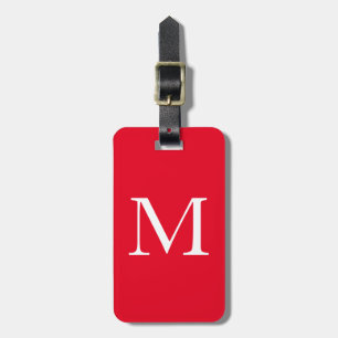 Étiquette À Bagage Monogrammes Rouge Blanc Cadeau Favoriser Moderne C