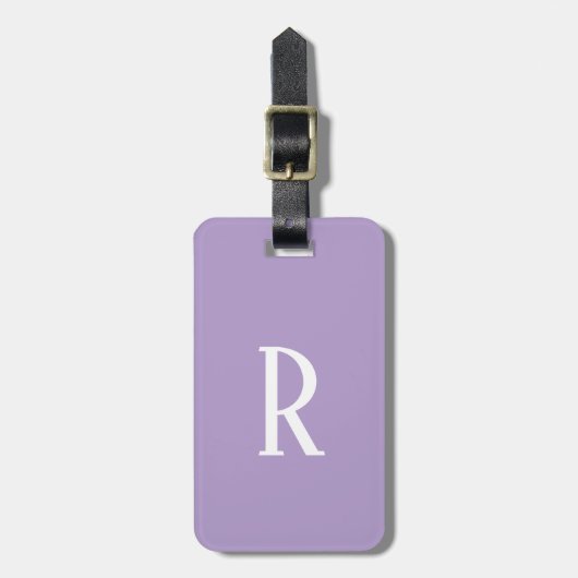 Étiquette À Bagage Monogrammes violets clair Nom Cadeau cool Faveur d (Devant Vertical)