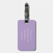 Étiquette À Bagage Monogrammes violets clair Nom Cadeau cool Faveur d (Dos Vertical)